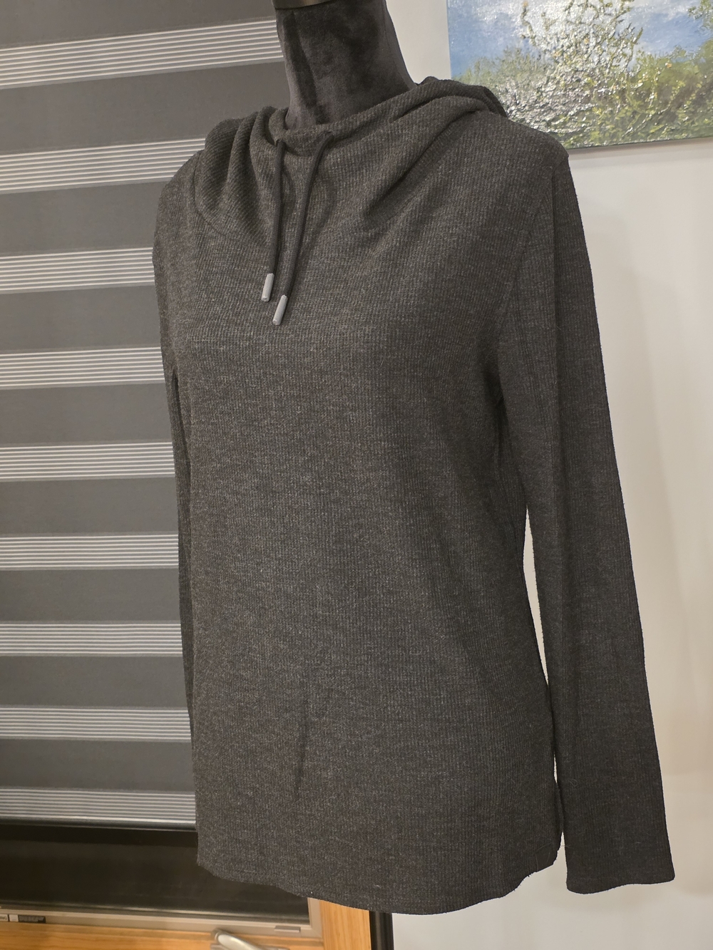 Fundamental Coast/ Funnel neck pullover sweatshirt- Charcoal Heather-Medium